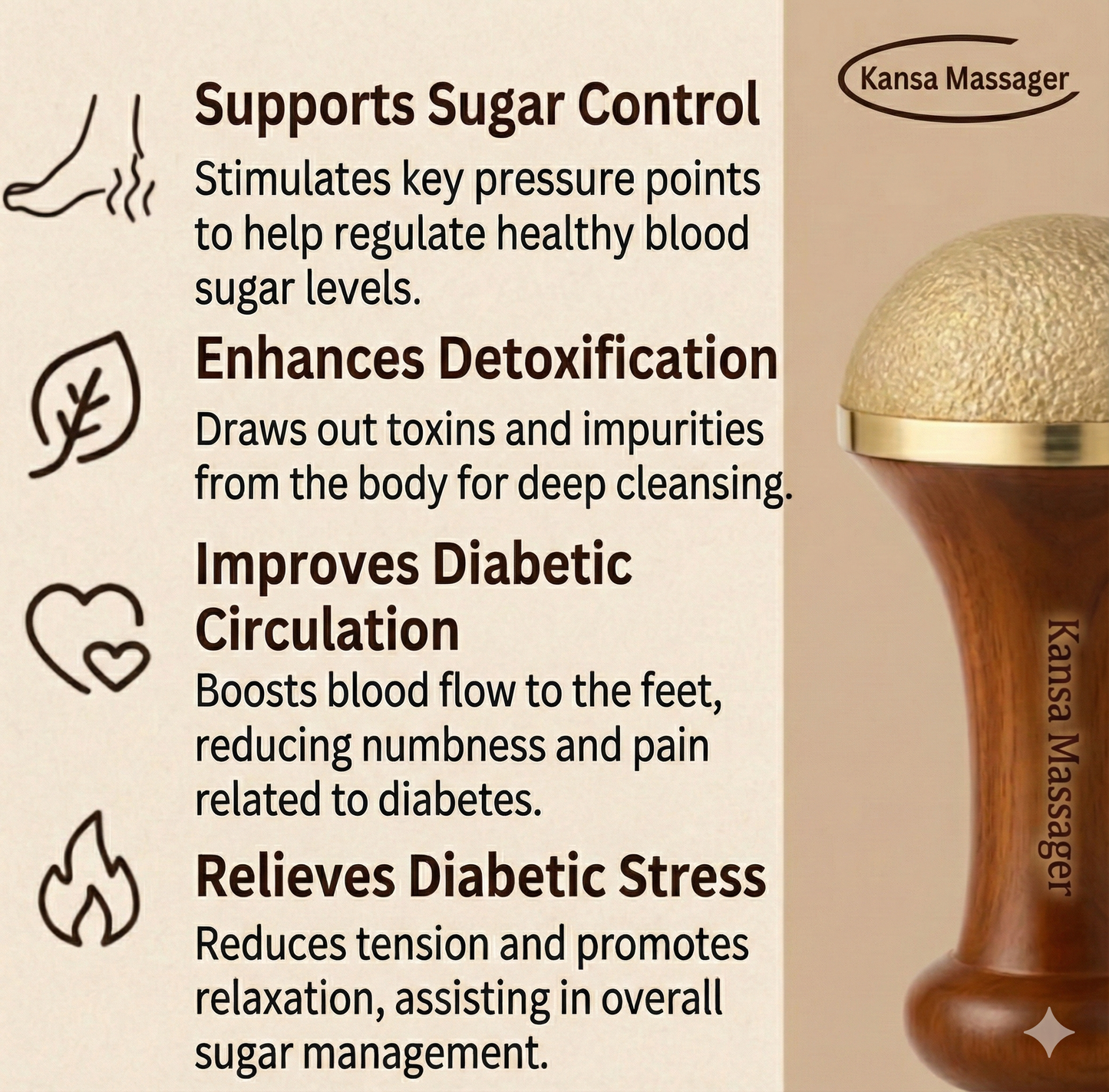 SugarMukt Kansa Detox Foot Massager: 100% Pure & Ancient Sugar Management