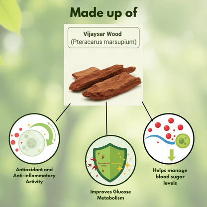 Sugar Balance Vijaysar Wood Glass