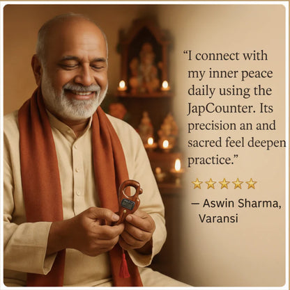 ShivaStore™ Ram Mandir Blessed Tulsi Jap Counter